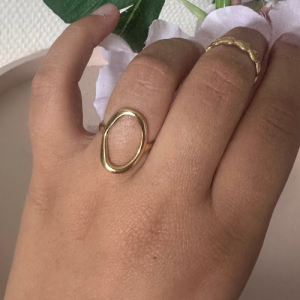 Bague Cercle Ouvert Doré – Acier Inoxydable Ajustable