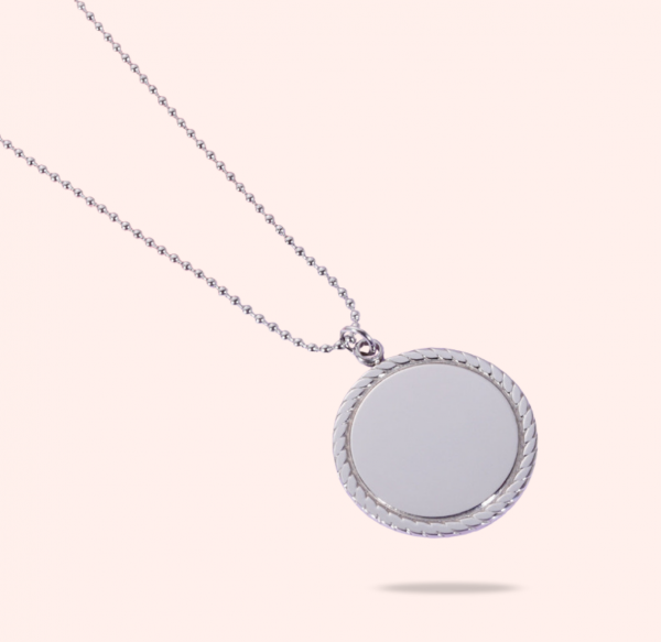 Collier Médaille Ronde Tressée – Gravure – Image 3