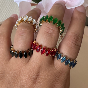 Bague Éclat Impérial – Cristaux Émeraude