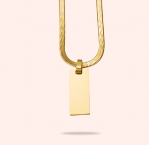 Collier Chaîne Serpent & Plaque – Gravure