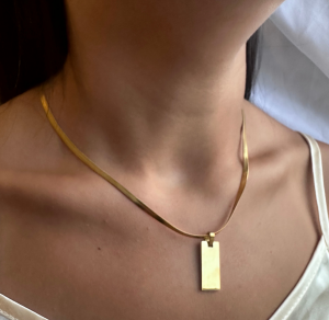 Collier Chaîne Serpent & Plaque – Gravure