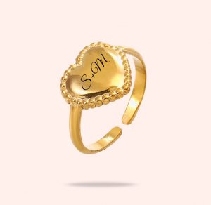 Bague Liora – Cœur Personnalisé
