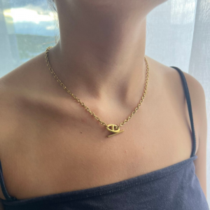 Collier Chaîne Dorée Fermoir marine