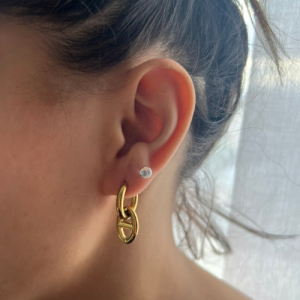 Boucles d’oreilles Maillon Doré – Élégance Moderne