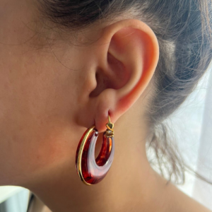 Boucles d’Oreilles – Créoles Colorées en Résine