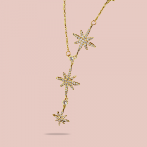 Collier Stella – Étoiles Scintillantes Dorées en Acier Inoxydable